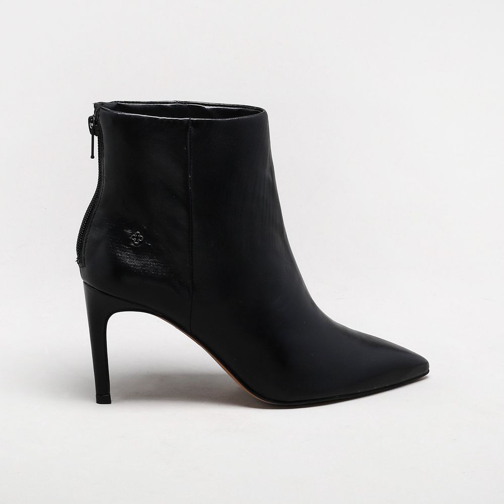 ankle boot couro preta