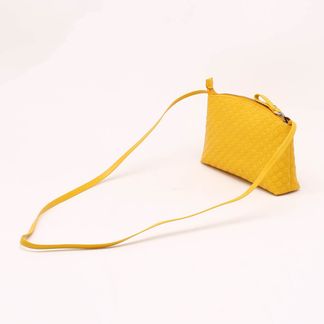 Visão Lateral Bolsa Shoulder Bag Amarelo Girassol Amarelo com Alça