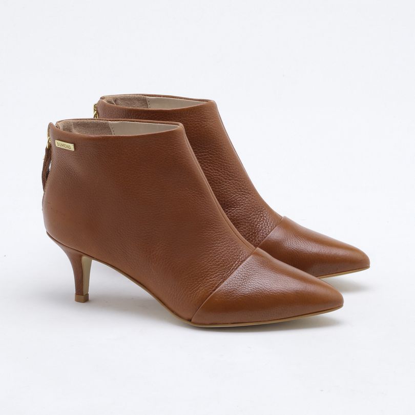 Ankle Boot Couro Tabacco Tabacco