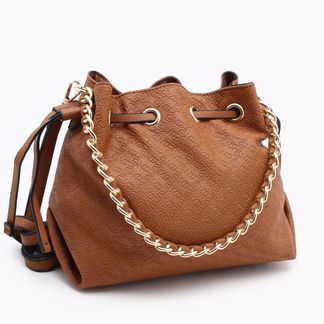 tan suede bucket bolsa