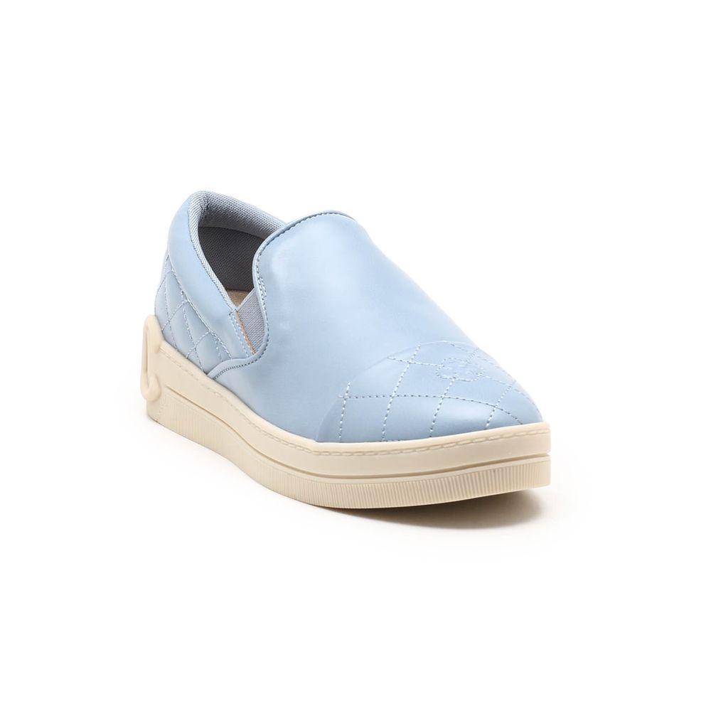 Tênis Feminino Slip On Alice KIFER de Couro Legítimo - Azul Jeans