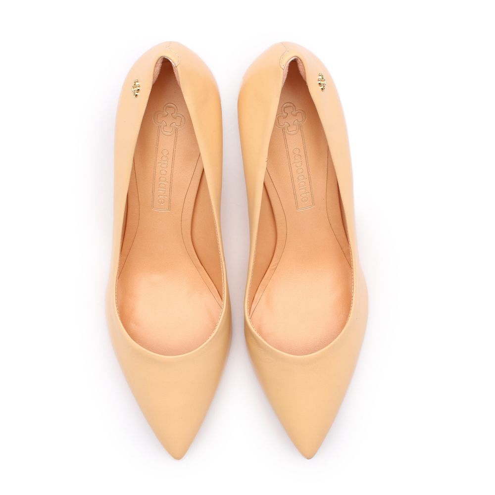 Peep Toe Capodarte Couro Fivela Ballerina