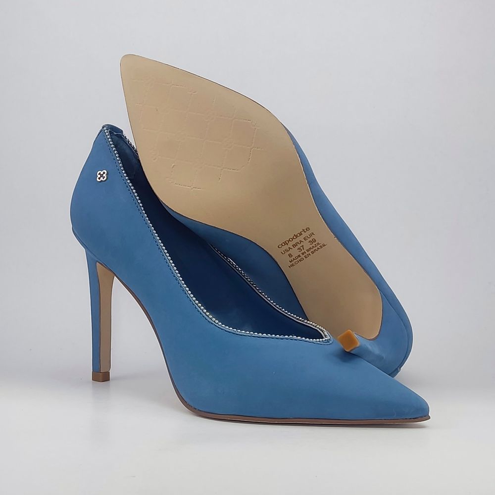 Scarpin store azul caneta