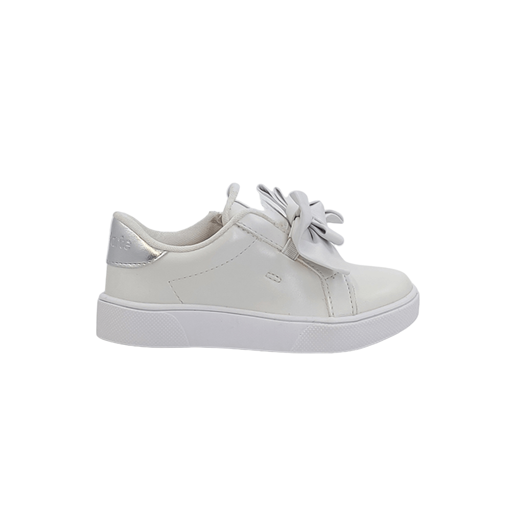 Tenis bebece best sale branco com prata