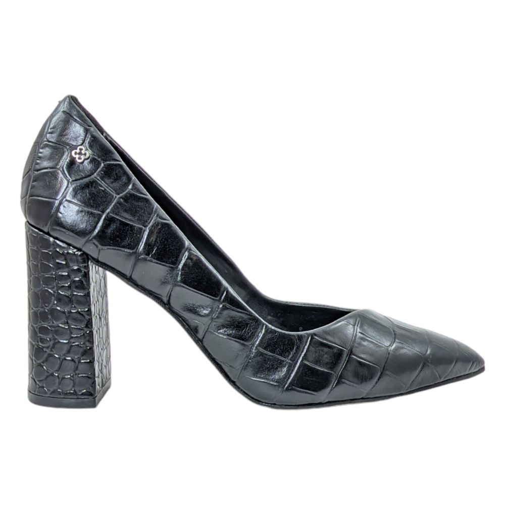 Scarpin hot sale preto croco